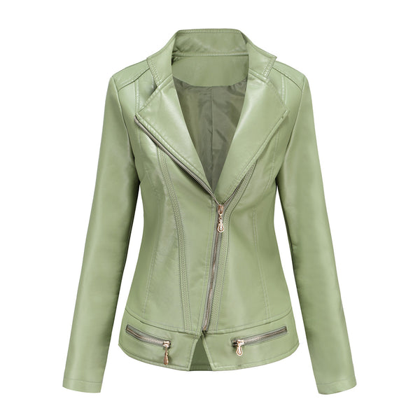 Women PU Leather Thin Spring and Autumn Small Coat Women Jacket